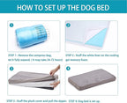 Orthopedic Memory Foam Dog Bed, Cooling Dog Beds for Medium Dogs -Waterproof Pet Bed for Crate with Removable Washable Cover, M(29inch,45Lbs)