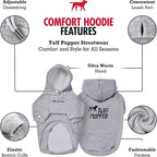 Tuff Pupper Dog Hoodie | Premium Quality 100% Organic Cotton | Ultra Soft Interior for Superior Comfort | Elastic Cuffs & Drawstring for Warmth | Stretch Fit Suitable for All Breeds (Gray, 3XL)