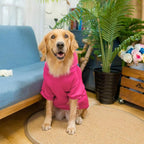KOOLTAIL Basic Dog Hoodie - Soft & Warm Dog Hoodie Sweater with Leash Hole and Pocket, Dog Winter Coat, Cold Weather Clothes Sweatshirt for Small Medium Large Dogs Puppy Cat Boys Girls Deep Pink XXL