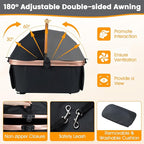 PETSITE 3-in-1 Pet Stroller for Small & Medium Sized Dogs, Foldable 4 Wheels Dog Stroller with Removable Carrier, Sun Shade, Removable Pad, Safety Belt, Storage Basket & Cup Holder