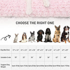 KSIIA Washable Dog Bed Deluxe Plush Dog Crate Beds Comfy Kennel Pad Anti-Slip Pet Sleeping Mat for Large, Jumbo, Medium, Small Dogs Breeds, 29" x 21", Pink