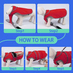 MIGOHI Reflective Waterproof Windproof Dog Coat - Warm Jacket Reversible Stormguard Winter Vest for Small to Large Dogs (Red, XXL)