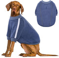 Queenmore Fleece Dog Sweater for Male Dogs, Soft Pullover Dog Sweatshirt with Leash Hole/Reflective Stripes – Cozy Winter Fleece Jacket for Small Medium Large Boy Puppy, Blue XXL