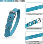 Pet Collars - Leather Small Dog Collars - 12 Color Adjustable ID Collar Identification Leather for Puppy Medium Large Breed Dogs - Neck 14~18 Inches
