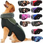IECOii Extra Warm Reflective Adjustable Dog Jacket - Fleece Turtleneck Winter Coat for Small to Extra Large Dogs