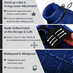 AOFITEE Dog Coat, Waterproof Dog Jacket for Winter, Warm Fullbody Dogs Snowsuit, Winter Coat for Small Dogs, Zip Up Pet Puffer Jacket Fleece Vest, Outdoor Reflective Cold Weather Pet Coats, Medium