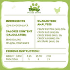 PAWUP Freeze Dried Chicken Liver Pet Treats, High Protein Freeze-Dried Pet Food for Dogs, Cats, Fresh Ingredient Snacks, 4.6 oz, Rawhide Free&Grain Free