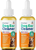 Ear Clear, Natural Dog Ear Cleaner and Infection Treatment for Dogs, Dog Drops for Itching, Irritation, & Wax Build-Up, 2-Pack