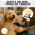 Dog Slicker Brush for Dogs Grooming Kit 4PCS | Large Dog Brush for Goldendoodles Poodles Doodles | Long Pin Haired Brush | Poodle Brushes and Comb (Black)