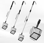 Metal Large Chicken Poop Scooper,3-in-1 Detachable Chicken Coop Scoop with Stainless Steel Telescopic Handle(22-41.9in),Multifunctional Metal Litter Scoop for Pooper Scooper