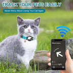 Airtag Cat Collar, Reflective Cat Collar with Apple Air Tag Holder, Breakaway GPS Tracker Pet Collar with Bell for Cat Kitten, Airtag Not Included, Blue, S(9-11 Inch)