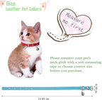 Weewooday 6 Pieces Leather Cat Collar with Bell Cute Pet Leather Kitten Collar for Boy Girl Cats with Safety Elastic Strap for Small Kitten Puppy(Classic Color)