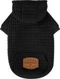 2 Pack Dog Hoodie Sweaters for Small Medium Dogs Warm Dog Clothes for Large Dogs Soft Waffle-Like Laminated Sweatshirt Bulldog (Black, S (Back: 11.5",Chest: 15.5", Neck: 10"))