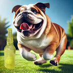 Wine Bottle Dog Toy, Fun Interactive Cute Squeaky Dog Toys with Tennis Ball Inside, Ideal for Large/Medium/Small Dogs to Fetch Games and Bonding Time, Not for Heavy Chewers, Medium-Yellow