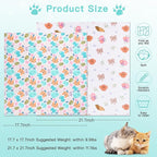 Cat Wrap for Grooming Self-Adherent Cat Wrap for Cutting Nails Cat Grooming Wrap Cat Burrito Wrap Anti-Bite, Anti-Escape Cat Swaddle Wrap 2PCS (Green Kitten-M & Floral-XL, M & XL)