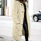 LOAIHA Women Chunky Cable Knit Long Sleeve Cardigan Fall Winter Trendy Oversized Button Down Sweaters Outerwear with Pocket