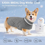 Dog Winter Coat Warm Padded Puppy Jacket Windproof Water Resistant Clothes for Small Medium Large Pets Christmas Sweater Outfit Vest(Grey, XL)