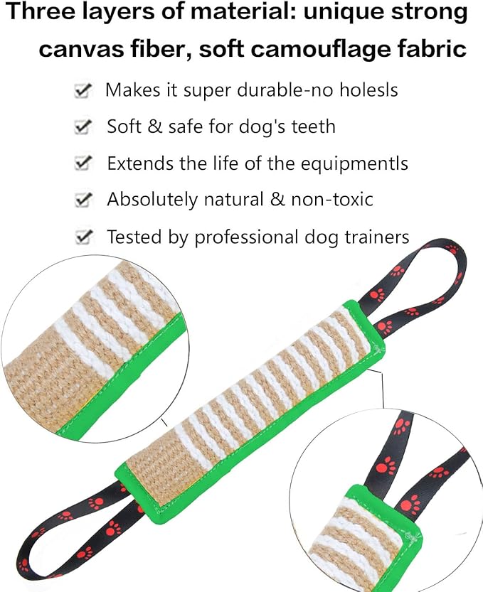 Clysoru Dog Tug Toy Dog Tough Jute Bite Pillow Lasting Training Equipment Puppy to Large Dogs Interactive Toy for Large and Small