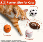Agape Natural Cat Toys, 100% Catnip & Silvervine Filled, Interactive Chew and Kicker Balls for Indoor Cats, Enrichment and Teeth Cleaning Fun for Bored Cats and Kittens, 4 Pack Crinkle Cat Toys