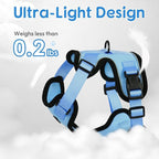 Dooradar Cat Harness and Leash Set, Escape Proof Safe Adjustable Kitten Vest Harnesses for Walking, Easy Control Soft Breathable Mesh Jacket with Reflective Strips for Cats, Light Blue, M