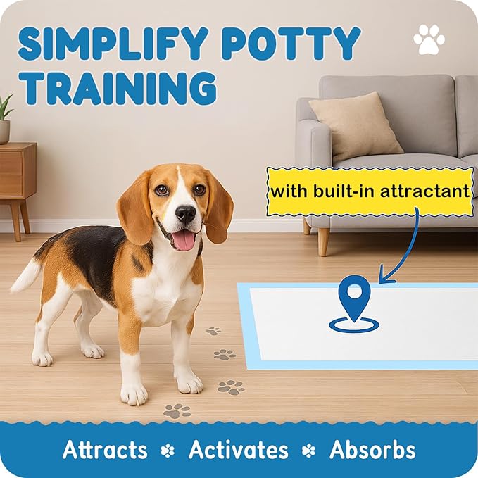 MoMoCo Puppy Pads, 23"x23"-100 Count Dog Pads, Super Absorbent Extra Large Disposable Dogs Training Pads , Leak-Proof, Quick-Drying Dogs Potty Pads for Doggies Puppies