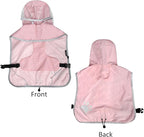 MAMORE Dog Raincoat Waterproof, Lightweight Adjustable Dog Rain Coat Hooded Poncho with Reflective Strip for Large Medium Small Dogs (Pink, Medium)