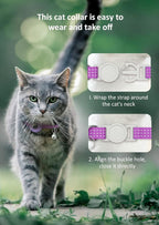 Apple AirTag Cat Collar, GPS Tracker Kitten Collar with Reflective Breakaway Holder and Bell, Lightweight for Cats & Kittens (Purple)