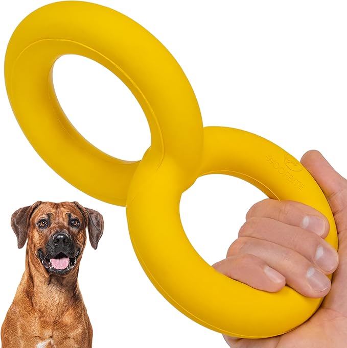 Tug Rings – Indestructible Dog Toy for Aggressive Chewers – Durable Power Chewer Toy – Tough, Heavy Duty Natural Rubber – Safe & Non-Toxic Medium/Large Breed – 6.5in
