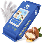 Pet Cleaning Glove Wipes for Dogs & Cats, Hypoallergenic Deodorizing Disposable Bathing Wipes,No-Rinse Grooming Wipes, Extra Thick,Perfect for Pet Dry Cleaning,Daily Care and Travel,24 pcs