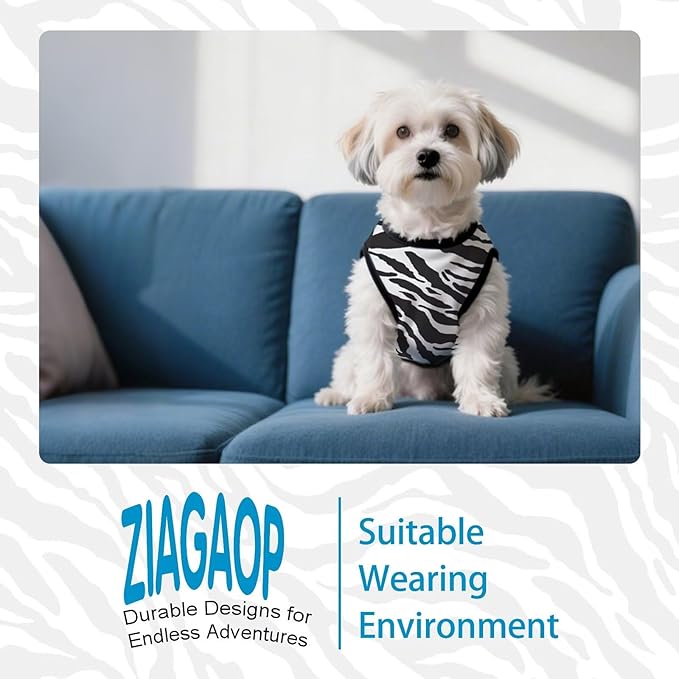 Adorable Zebra Print Dog Shirts – Lightweight, Cozy Outfit for Small to Medium Dogs, Soft & Snuggly Pet Wear for Everyday Comfort and Cuteness.Black XL