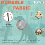 Flourish Pets 2 in 1 Multi-Layer Chew Toy for Active Dogs | Non-Toxic BPA Free Double Stitched Soft Fabric Exterior Dog Toys | Long-Lasting Dog Plush Toys – Turkey + Pumpkin (4”)