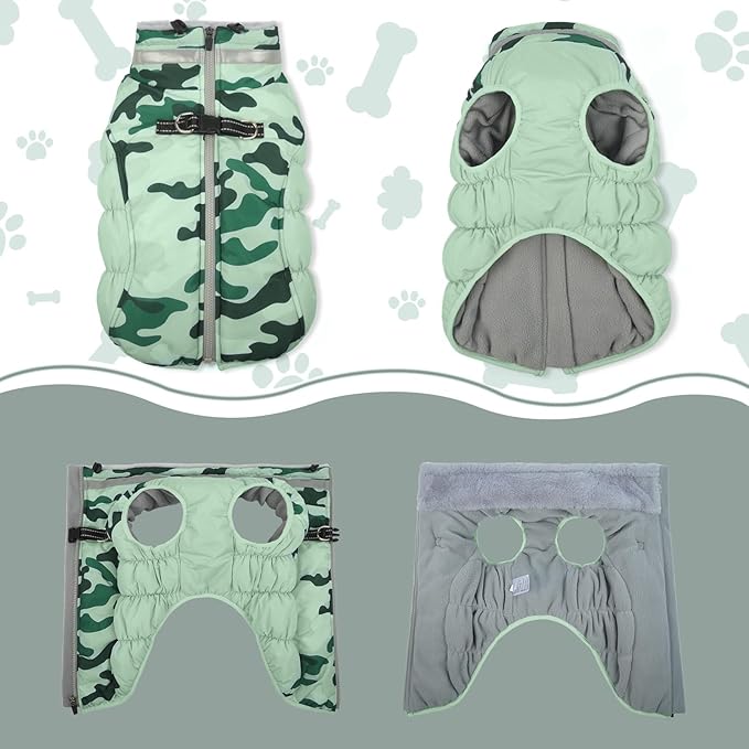 Lelepet Warm Dog Winter Coat Dog Coats for Large Dogs Waterproof Dogs Jacket with Harness Built in Reflective Cold Weather Coats Windproof Zip-Up Winter Fleece Vest Snowsuit Boxer Labrador XL