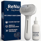 Fresh Fur Shower Brush, 3-in-1 Self-Cleaning Steamy Pet Brush for Dogs & Cats – Grooming Tool for Long & Short Hair, Removes Loose Hair and Reduces Shedding (White)