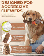 Squeaky Dog Toys for Small Dogs, Interactive Dog Plush Toy for Aggressive Chewers, Tough Chew Gifts for Puppy Teething to Keep Them Busy and Relieve Boredom (Brown Dog)