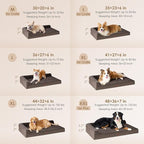 EHEYCIGA Memory Foam Dog Bed XLarge Sized Dogs, Extra Large Dog Bed Orthopedic with Washable Removable Cover, Waterproof XL Pet Bed Couch for Crate, 41x27x6 Inches, Brown