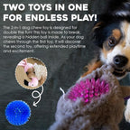 Flourish Pets 2 in 1 Multi-Layer Chew Toy for Active Dogs | Non-Toxic BPA Free Double Stitched Soft Fabric Exterior Dog Toys | Long-Lasting Dog Plush Toys – Turkey + Pumpkin (4”)