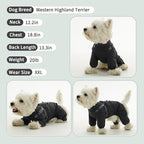 BRKURLEG Dog Raincoat with Harness for Small Dogs, Adjustable Waterproof Dog Rain Jacket, Reflective Rainproof Puppy 4 Legs Raincoat, Full Body Pet Rain Jacket, Dark Grey, M