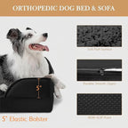 Comfort Expression Orthopedic Dog Bed for Large Dogs 36x27 Inch, Waterproof Supportive Egg Crate Foam Large Pet Bed with Removable Bolsters, Dog Couch with Washable Cover & Non-Slip Bottom, Black