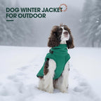 Kuoser Winter Dog Coat for Medium Dogs, Cold Weather Jacket & Vest for French Bulldog, Boston Terrier, Green M