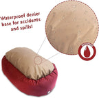 Majestic Pet 32 Inch Bagel Calming Dog Bed Washable – Cozy Soft Round Pet Bed with Spine Support for Dogs to Rest their Head - Fluffy Donut Puppy Bed 32x23x7 (Inch) - Medium – Red