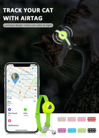 AirTag Cat Collar, Reflective Kitten Collar Breakaway Apple Air Tag Cat Collar, GPS Cat Collar with AirTag Holder and Bell, Lightweight Tracker Cat Collars for Girl Boy Cats Kittens (Luminous Yellow)