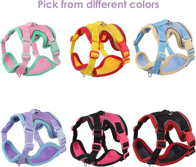 Cat Harness and Leash Set for Walking – Escape-Proof Reflective Vest for Cats and Small Dogs, Adjustable Soft Air Mesh with Pressure-Reducing Design, 4.92ft (Light Brown & Blue, M)