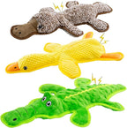 No Stuffing Dog Squeak Toys-3 Pack Chew Toys for Small Medium Large Breed- Durable Puppy Teething Interactive to Keep Them Busy- Best Birthday Gift