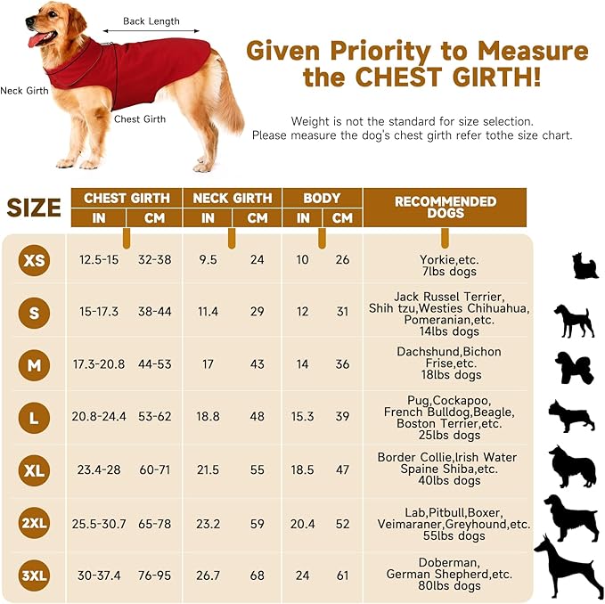 Fleece Dog Coat Pet Jacket Reflective for Cold Weather for Extra Large to Small Pets(Yellow,M)