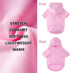 Dog Basic Hoodie Ultra-Soft Dog Clothes Cold Weather Sweaters for Medium Large Dogs Breathable Cozy Fabric Pet Coat Warm Stylish Sweatshirt with Leash Hole Pocket Dogs Jacket for Cats Boys Girls