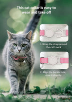 Apple AirTag Cat Collar, GPS Tracker Kitten Collar with Breakaway Feature, Lightweight and Reflective, Perfect for Girl or Boy Cats and Puppies (Luminous Pink)