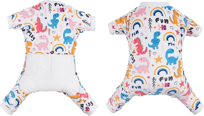 CuteBone Small Dogs Outfit Soft Puppy Onesies Pjs Dog Pajamas Pet Coat Cat Apparel Comfy Doggie Jumpsuit Bodysuit for All Seasons P159M
