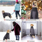 Dotoner Dog Sweater Warm Fleece Pullover Winter Sweatshirt with Turtleneck Leash Opening Waterproof Back Four Leg Cozy Clothes for Medium Large and Small Dogs