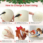 Senneny Christmas Dog Toys, Interactive Dog Toys Reindeer, Random Path Electric Automatic Moving and Rolling Dogs Toy, Motion-Activated Dog Ball with Plush Cover USB Rechargeable
