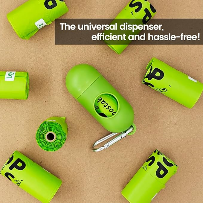 Ley's Compostable Dog Poop Bags, Plant-Based Biodegradable Doggie Waste Bags with Easy Tie Handles, Unscented, Vegetable-Based, Dog Bags Refill Rolls